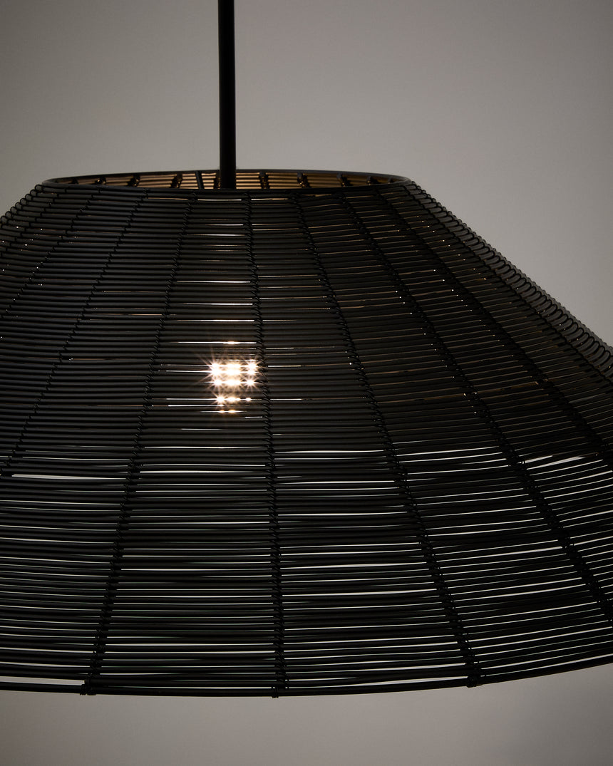 Saranella Schirm für Deckenlampe aus synthetischem Rattan schwarz Ø 70 cm - ZEN ZONE Furniture