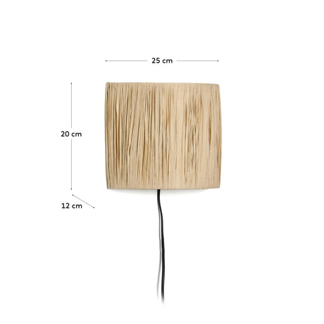 Pulmi Wandleuchte aus Raffiabast in Natur - ZEN ZONE Furniture
