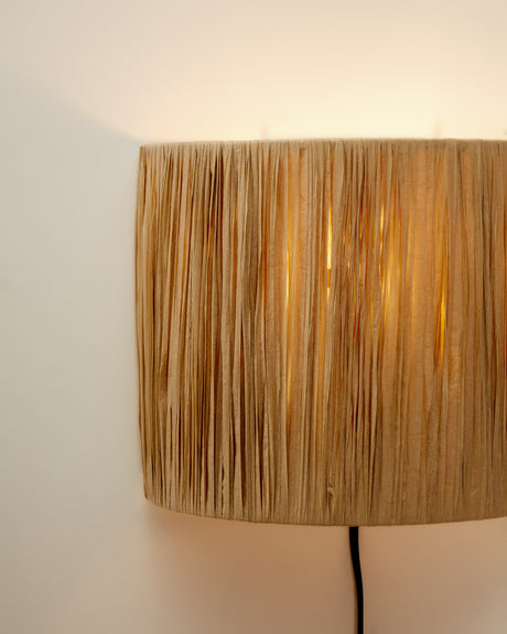Pulmi Wandleuchte aus Raffiabast in Natur - ZEN ZONE Furniture