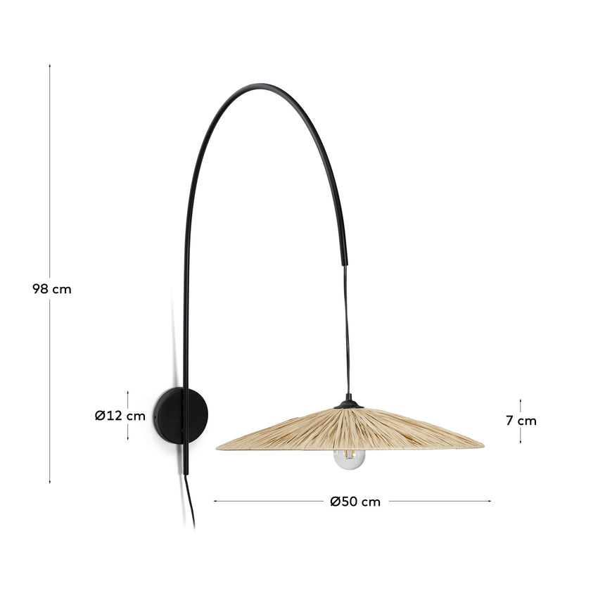 Rosella Wandleuchte aus Raffiabast in Natur - ZEN ZONE Furniture