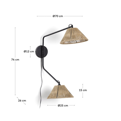 Pontos Wandleuchte aus Jute mit natürlichem Finish - ZEN ZONE Furniture