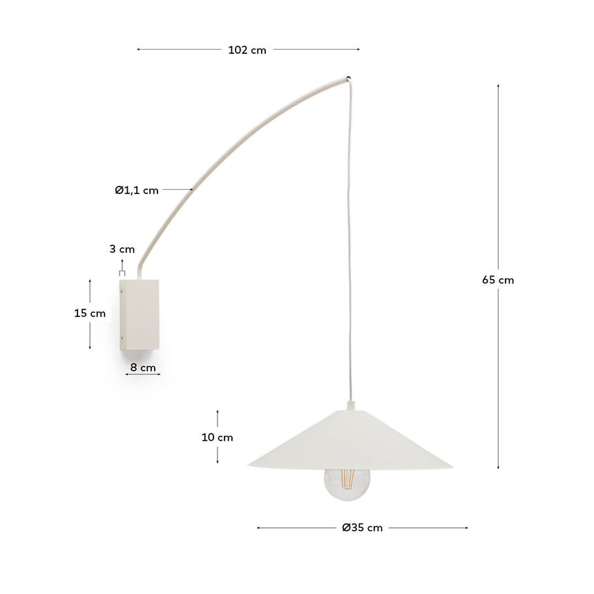 Wandleuchte Kally aus Metall mit beige lackiertem Finish - ZEN ZONE Furniture
