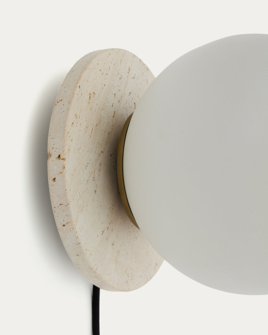 Wandleuchte Malachi aus Glas und Travertinstein - ZEN ZONE Furniture