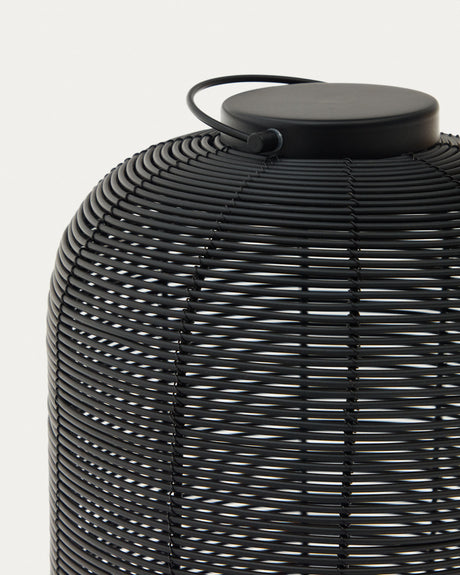 Saranella kleine tragbare Tischlampe aus Kunstrattan in Schwarz - ZEN ZONE Furniture