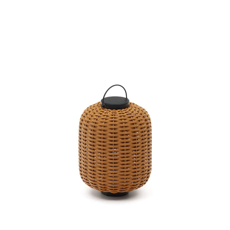 Saranella kleine tragbare Tischlampe aus Kunstrattan in Braun - ZEN ZONE Furniture