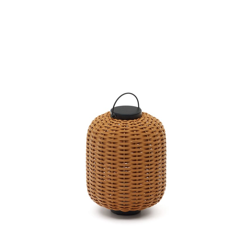 Saranella kleine tragbare Tischlampe aus Kunstrattan in Braun - ZEN ZONE Furniture