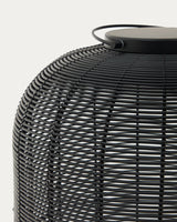 Saranella große tragbare Tischlampe aus Kunstrattan in Schwarz - ZEN ZONE Furniture