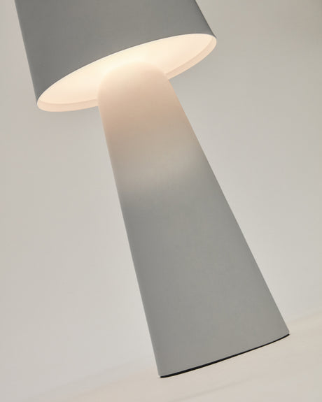 Arenys Outdoor Tischlampe groß aus Metall mit grauem Lackfinish - ZEN ZONE Furniture