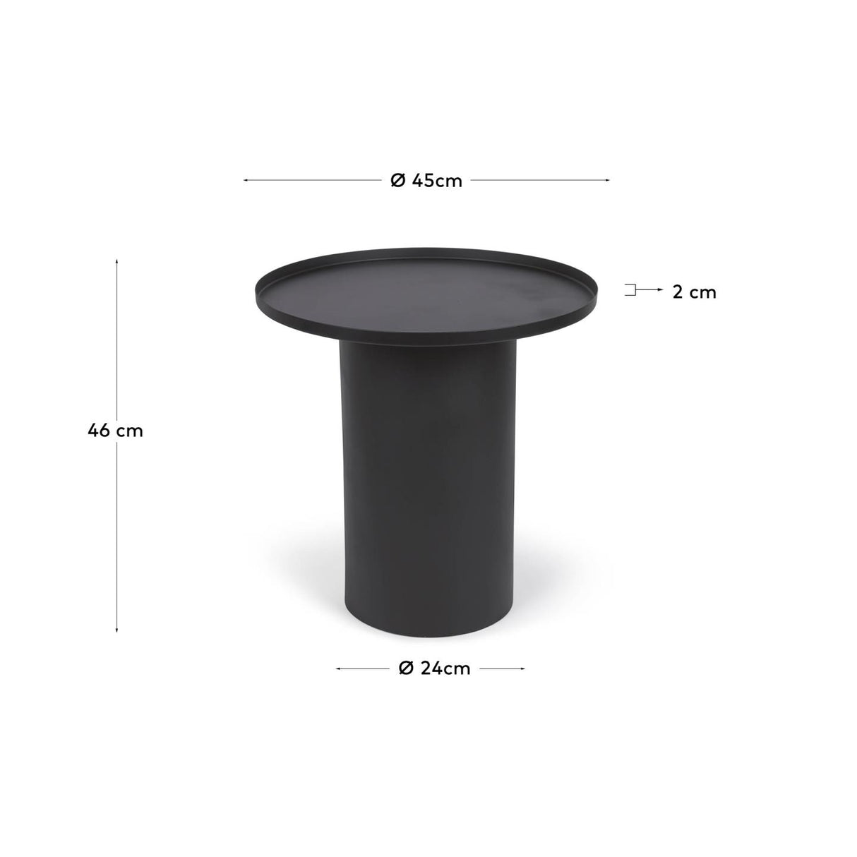 Fleksa runder Beistelltisch schwarz Ø 45 cm - ZEN ZONE