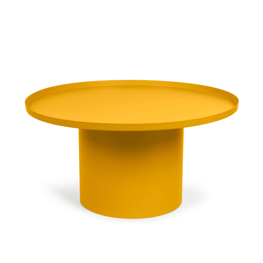 Fleksa runder Couchtisch aus Metall in Senfgelb Ø 72 cm - ZEN ZONE Furniture