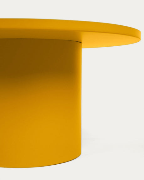 Fleksa runder Couchtisch aus Metall in Senfgelb Ø 72 cm - ZEN ZONE Furniture