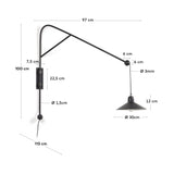 Eleazar Wandlampe aus Metall mit schwarz lackierter Oberfläche - ZEN ZONE Furniture