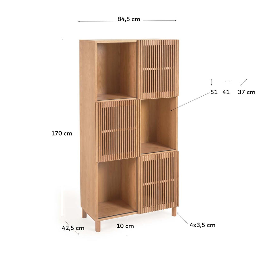 Beyla Regal aus massivem Eichenholz und Eichenfurnier 84,5 x 170 cm FSC 100% - ZEN ZONE Furniture