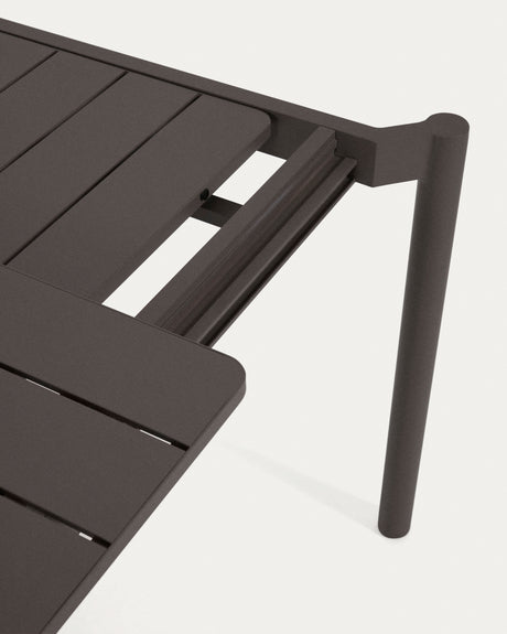 Zaltana ausziehbarer Outdoor-Tisch aus Aluminium matt dunkelgrau 140 (200) x 90 cm - ZEN ZONE Furniture