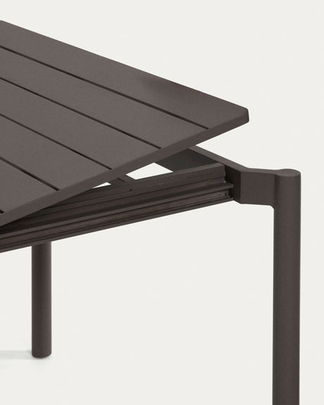 Zaltana ausziehbarer Outdoor-Tisch aus Aluminium matt dunkelgrau 140 (200) x 90 cm - ZEN ZONE Furniture