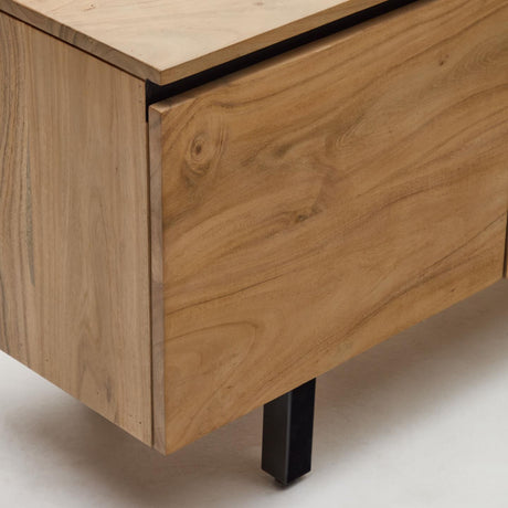 Uxue TV-Möbel 4-türig aus massivem Akazienholz mit natürlichem Finish 200 x 58 cm - ZEN ZONE