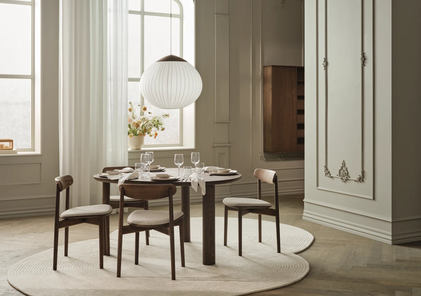 Merge Esszimmerstuhl aus dunkel geölter Eiche gepolstert, Sydney by Spoor - Leder, Light Cognac - ZEN ZONE Furniture