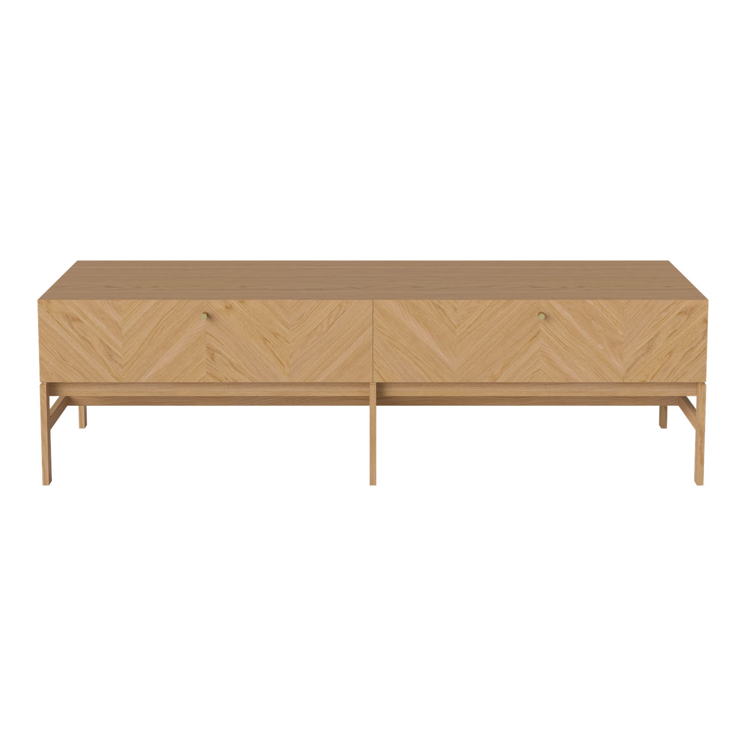 Luxe Hi-Fi Cabinet with Wooden Doors, Oiled Oak, 150x45 cm
