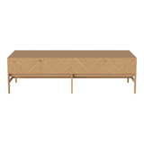 Luxe Hi-Fi Cabinet with Wooden Doors, Oiled Oak, 150x45 cm