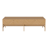 Luxe Hi-Fi Cabinet with Wooden Doors, Oiled Oak, 150x45 cm