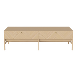 Luxe Hi-Fi Cabinet with Wooden Doors, Oiled Oak, 150x45 cm