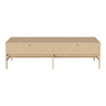 Luxe Hi-Fi Cabinet with Wooden Doors, Oiled Oak, 150x45 cm