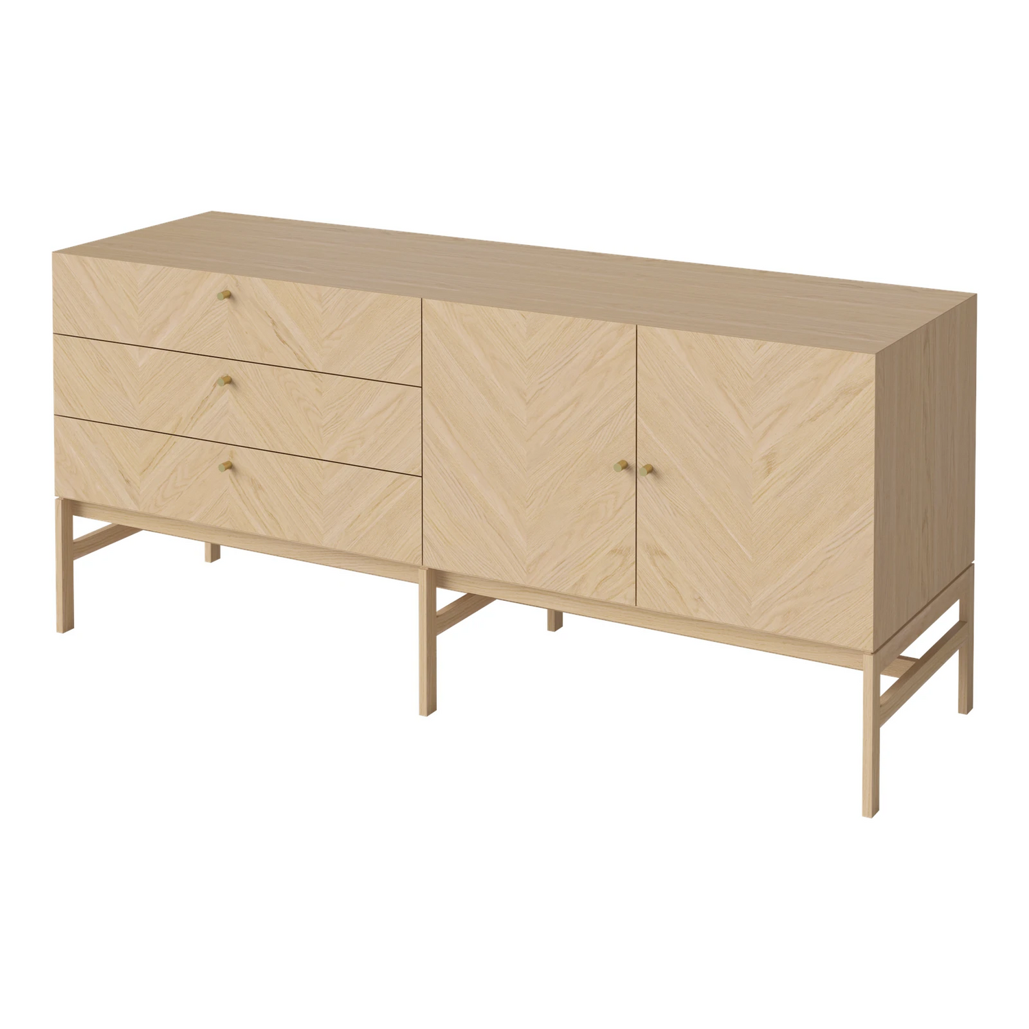 Luxe Sideboard, aus Eiche, geölt, 150x45 cm