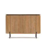 Licia Highboard 2 Türen aus massivem Mangoholz und schwarz lackiertem Metall 120 x 80 cm - ZEN ZONE Furniture
