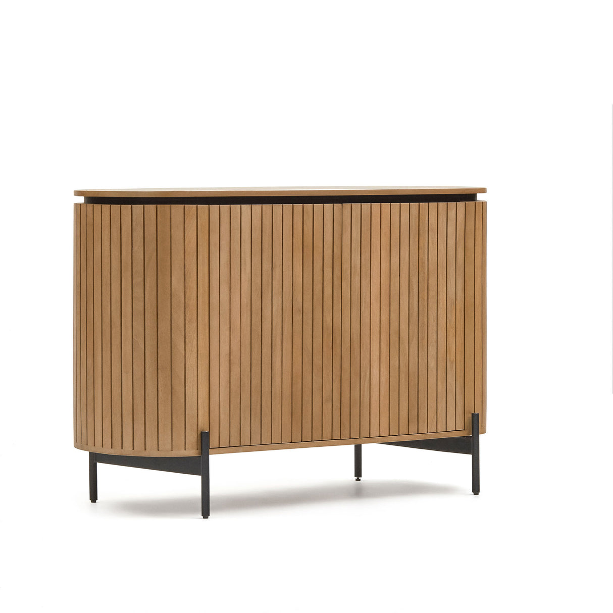 Licia Highboard 2 Türen aus massivem Mangoholz und schwarz lackiertem Metall 120 x 80 cm - ZEN ZONE Furniture