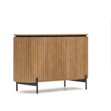 Licia Highboard 2 Türen aus massivem Mangoholz und schwarz lackiertem Metall 120 x 80 cm - ZEN ZONE Furniture