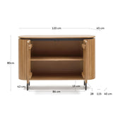 Licia Highboard 2 Türen aus massivem Mangoholz und schwarz lackiertem Metall 120 x 80 cm - ZEN ZONE Furniture