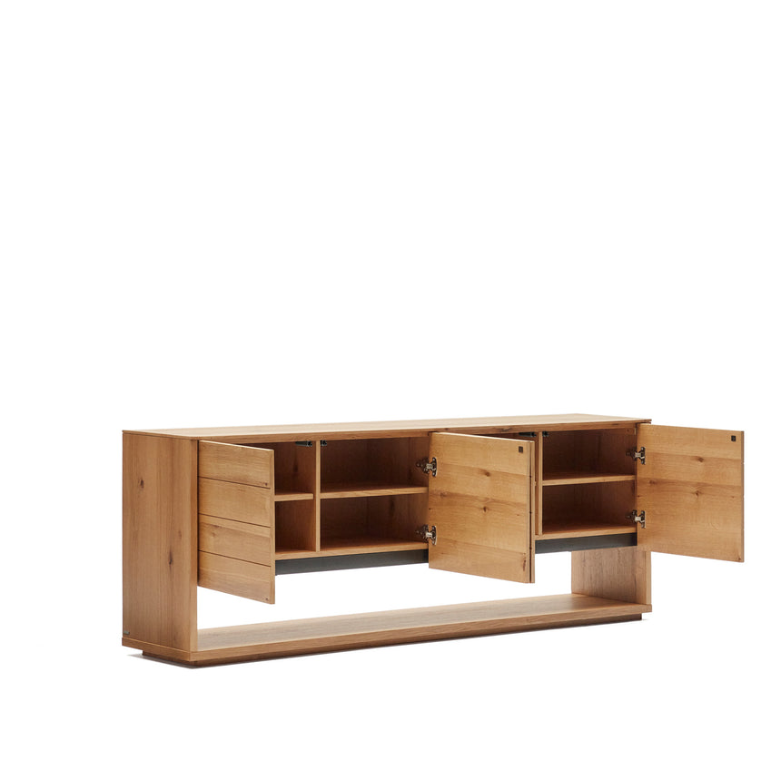 Alguema Sideboard 4 Türen mit Eichenfurnier und natürlichem Finish 200 x 74 cm - ZEN ZONE Furniture