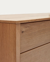 Alguema Sideboard 4 Türen mit Eichenfurnier und natürlichem Finish 200 x 74 cm - ZEN ZONE Furniture