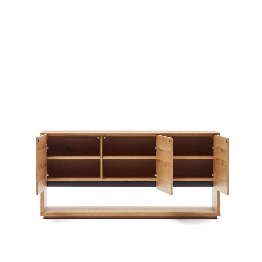 Alguema Sideboard 3 Türen mit Eichenfurnier und natürlichem Finish 151 x 74 cm - ZEN ZONE Furniture
