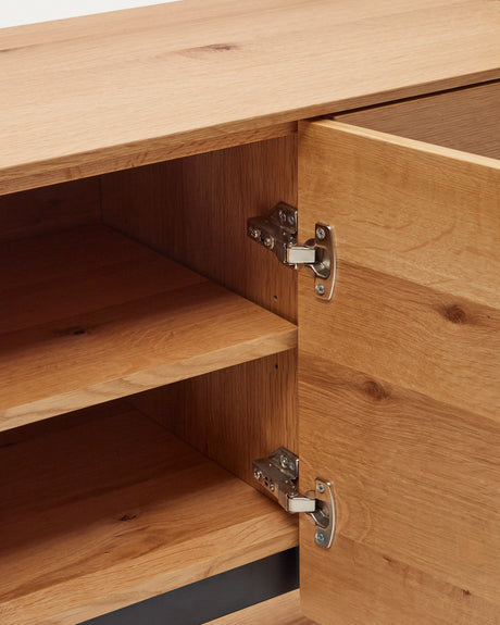 Alguema Sideboard 3 Türen mit Eichenfurnier und natürlichem Finish 151 x 74 cm - ZEN ZONE Furniture