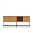 Vedrana Kommode 3 Türen aus Eichenfurnier und Stahlbeine in Schwarz 195 x 80 cm - ZEN ZONE Furniture
