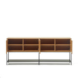 Vedrana Kommode 3 Türen aus Eichenfurnier und Stahlbeine in Schwarz 195 x 80 cm - ZEN ZONE Furniture
