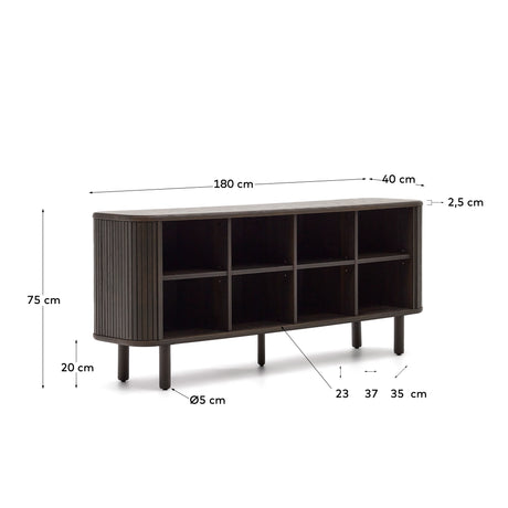 Mailen Sideboard 2 Türen aus Eschenfurnier mit dunklem Finish 180 x 75 cm - ZEN ZONE Furniture