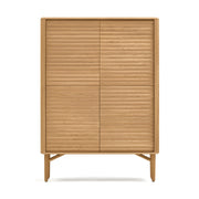 Lenon Highboard 4 Türen aus massiver Eiche und Eichenfurnier 104,5 x 144 cm FSC MIX Credit - ZEN ZONE Furniture