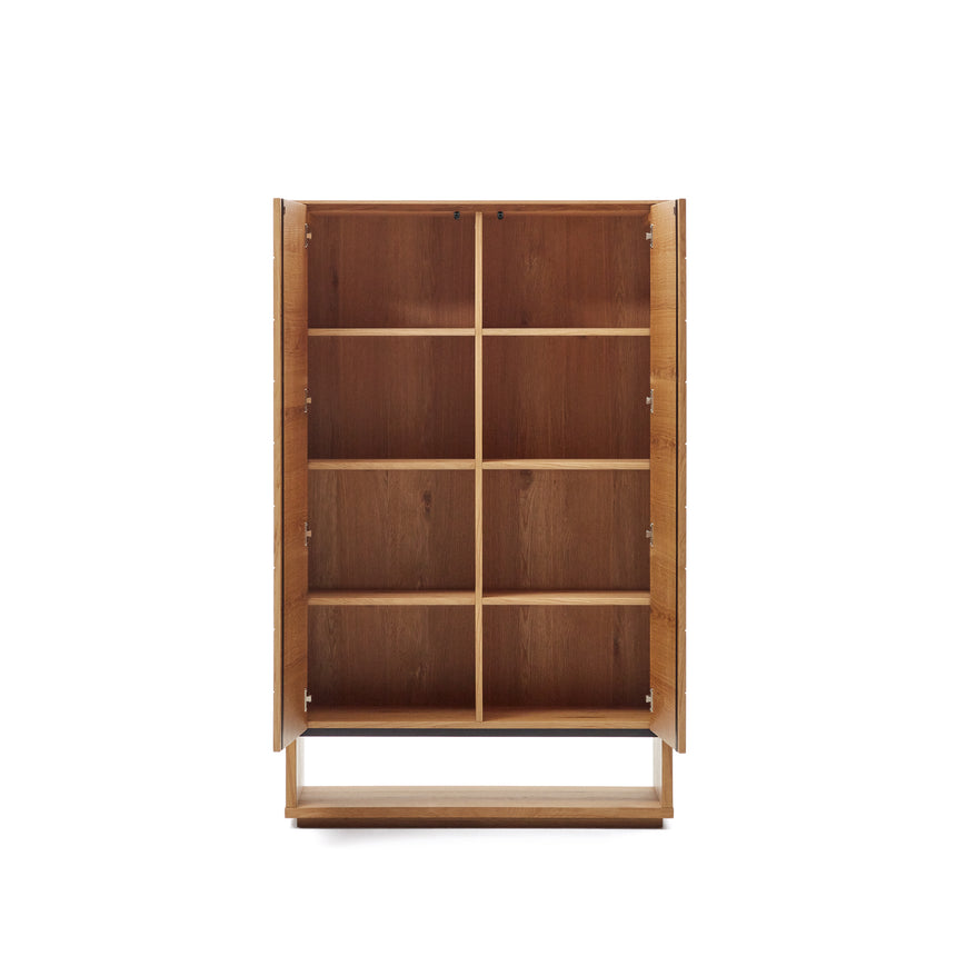 Alguema Highboard 2 Türen aus Eichenfurnier mit natürlichem Finish 100 x 163,5 cm - ZEN ZONE Furniture