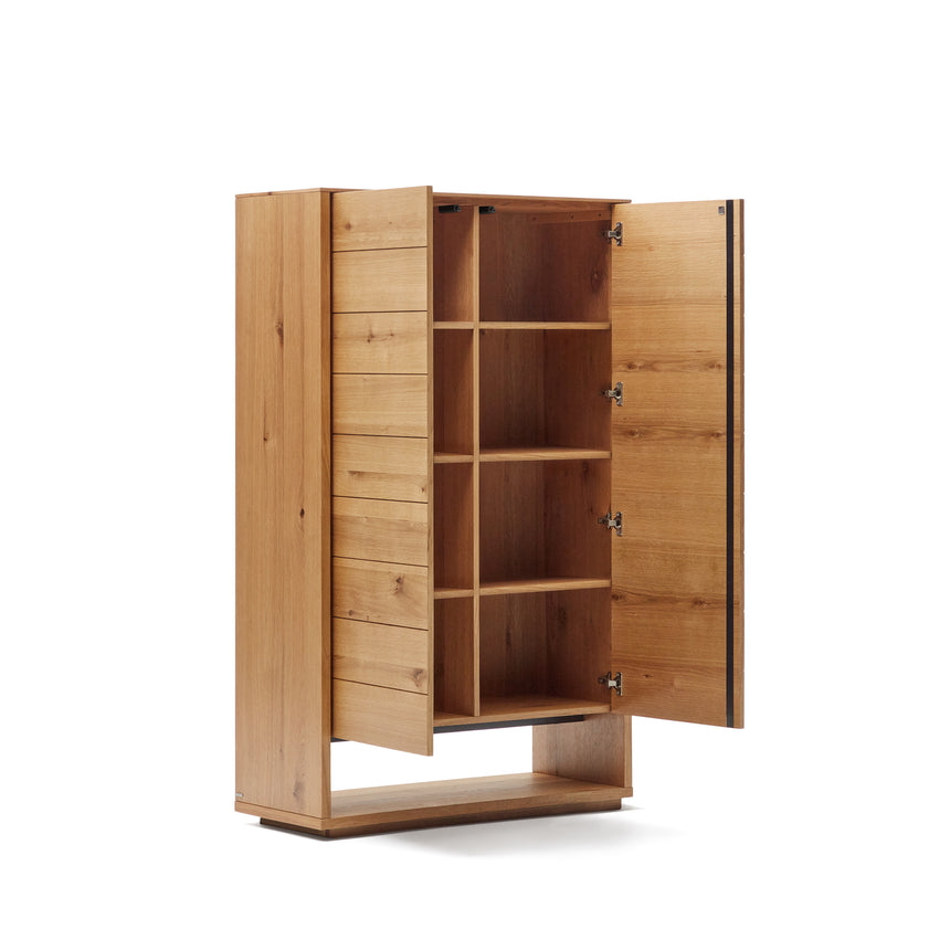 Alguema Highboard 2 Türen aus Eichenfurnier mit natürlichem Finish 100 x 163,5 cm - ZEN ZONE Furniture