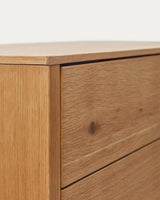 Alguema Highboard 2 Türen aus Eichenfurnier mit natürlichem Finish 100 x 163,5 cm - ZEN ZONE Furniture