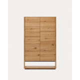 Alguema Highboard 2 Türen aus Eichenfurnier mit natürlichem Finish 100 x 163,5 cm - ZEN ZONE