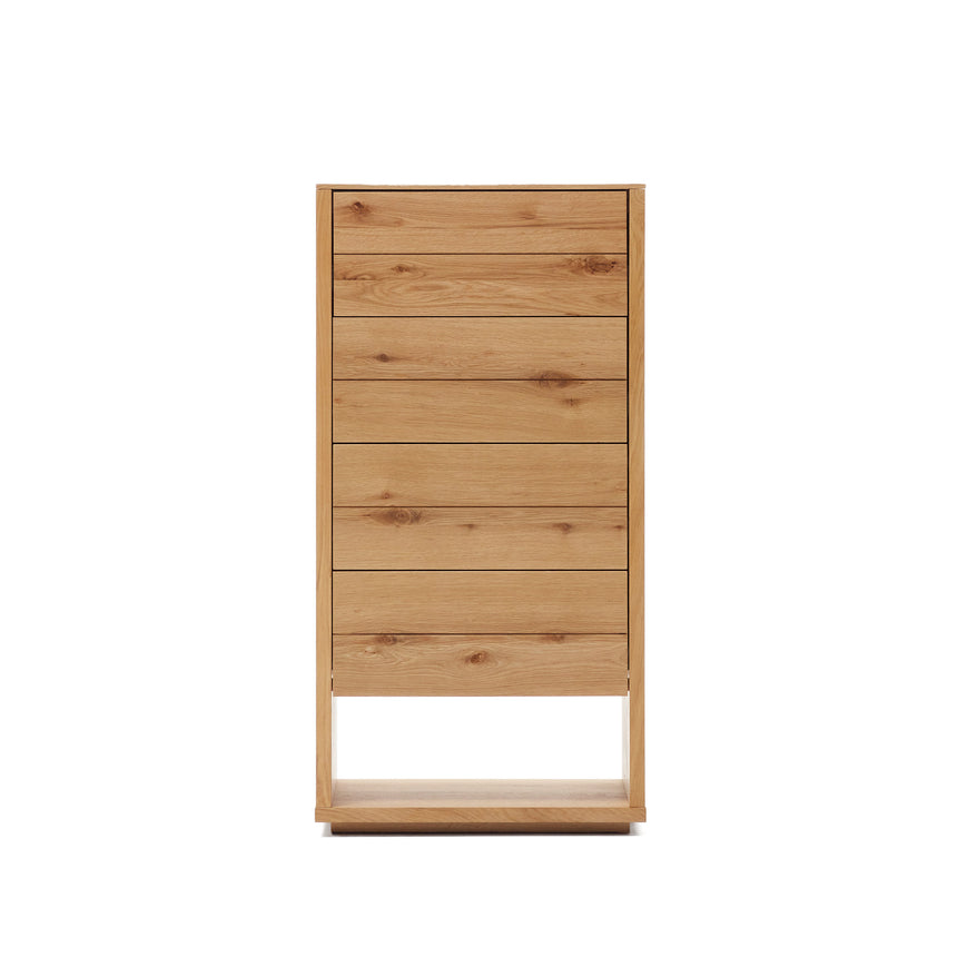 Alguema Kommode 4 Schubladen Eichenfurnier natürliches Finish 60 x 120 cm - ZEN ZONE Furniture