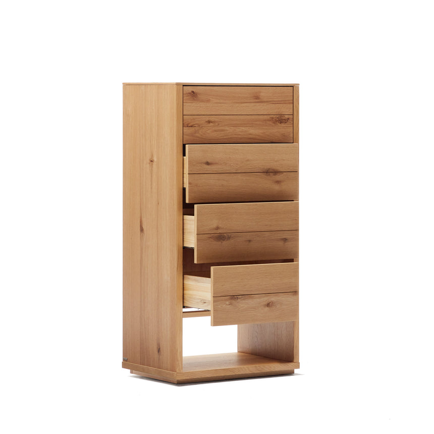 Alguema Kommode 4 Schubladen Eichenfurnier natürliches Finish 60 x 120 cm - ZEN ZONE Furniture
