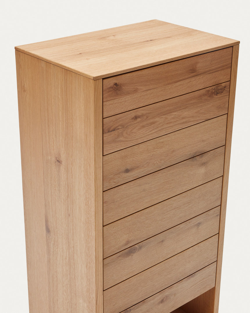 Alguema Kommode 4 Schubladen Eichenfurnier natürliches Finish 60 x 120 cm - ZEN ZONE Furniture