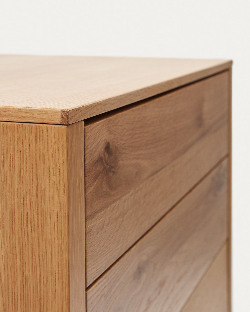Alguema Kommode 4 Schubladen Eichenfurnier natürliches Finish 60 x 120 cm - ZEN ZONE Furniture