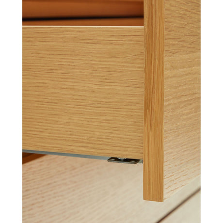 Vedrana Kommode 5 Schubladen aus Eichenfurnier und Stahlbeine in Schwarz 60 x 114 cm - ZEN ZONE