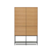 Vedrana Highboard 4 Türen aus Eichenfurnier und Stahlbeine in Schwarz 97,5 x 160 cm - ZEN ZONE Furniture