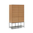 Vedrana Highboard 4 Türen aus Eichenfurnier und Stahlbeine in Schwarz 97,5 x 160 cm - ZEN ZONE